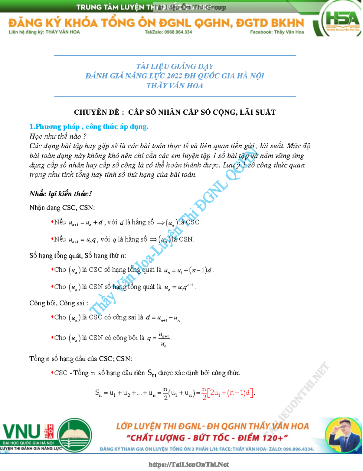 02.ĐGNL-TVH-CSN,CSC,LÃI SUẤT(LÝ THUYẾT) - ####### TÀI LIỆU GIẢNG DẠY ...