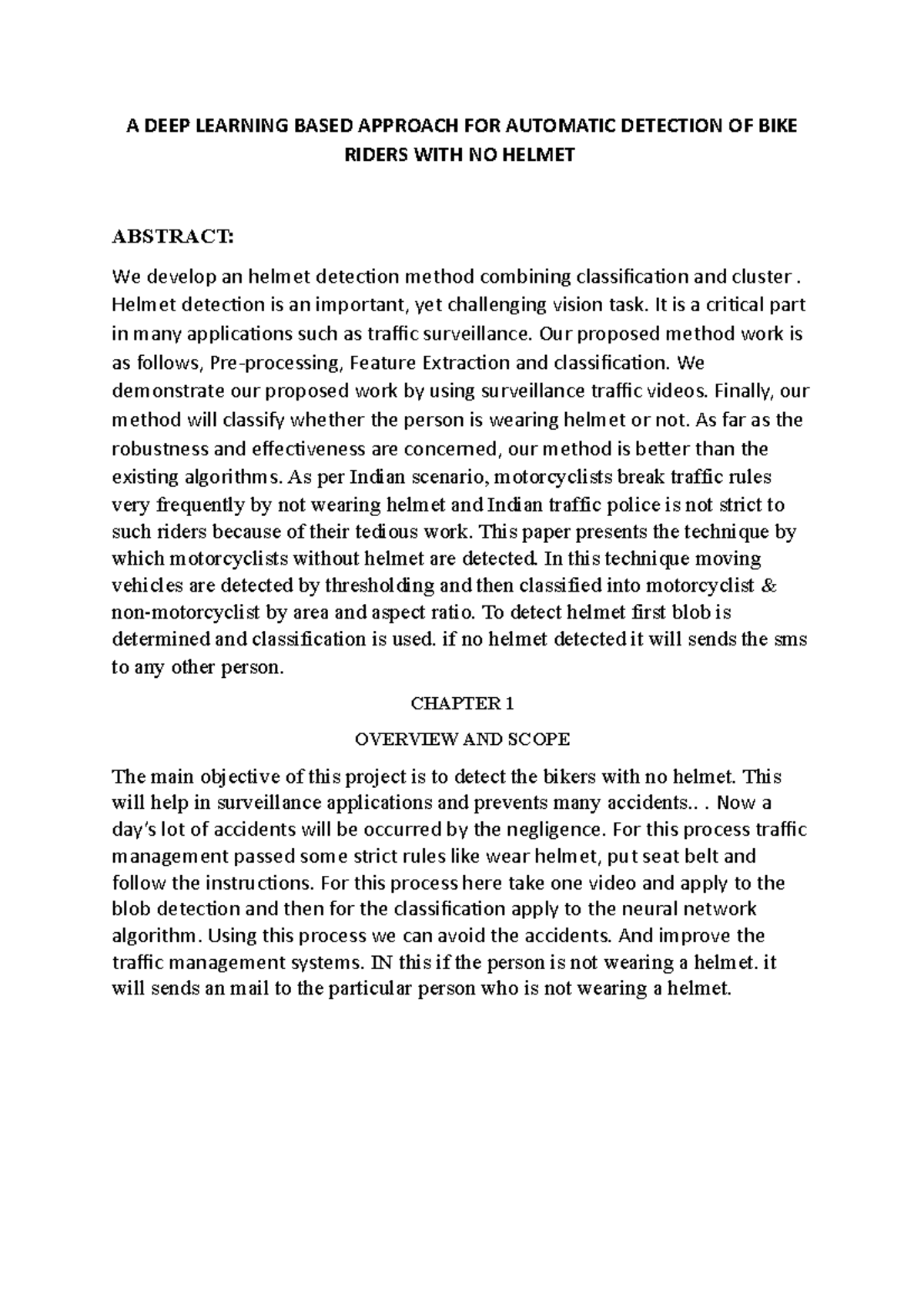 A DEEP Learning Based Approach FOR Automatic Detection OF BIKE Riders ...