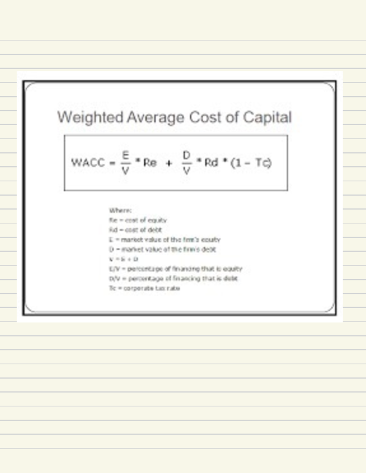 WACC Calculation for Corporate Finance - Key Formulas and Concepts ...