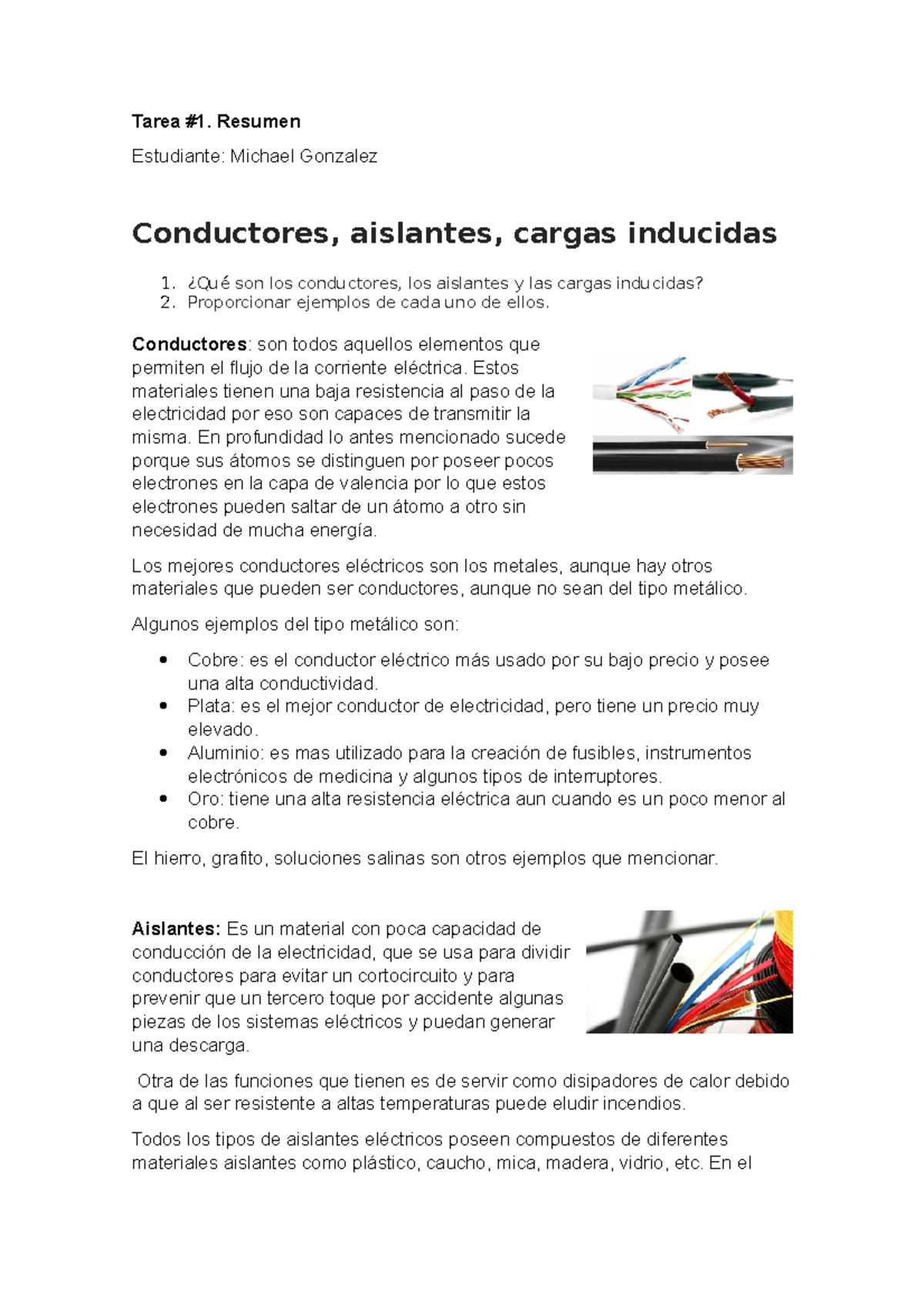 Hojas De Trabajo Sobre Conductores Y Aislantes Materiales Aislantes