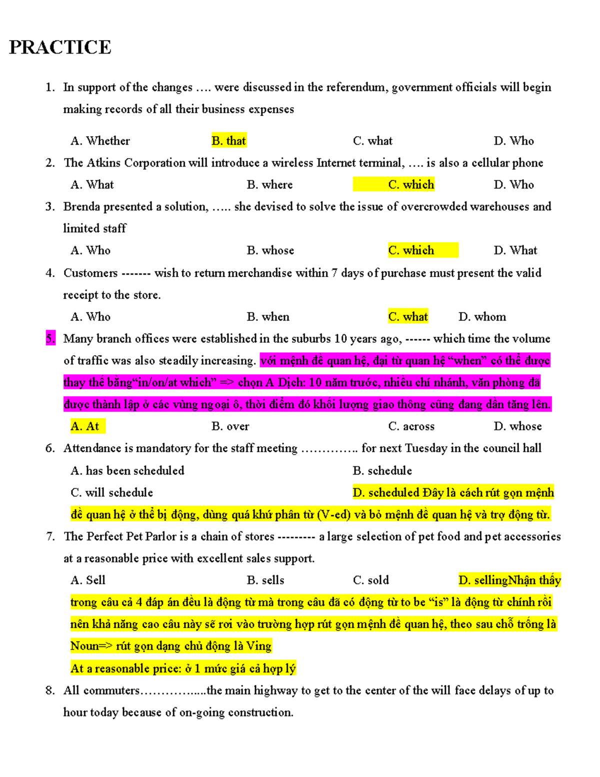 Relative Clauses Practice Exercises: A Comprehensive Guide - Studocu