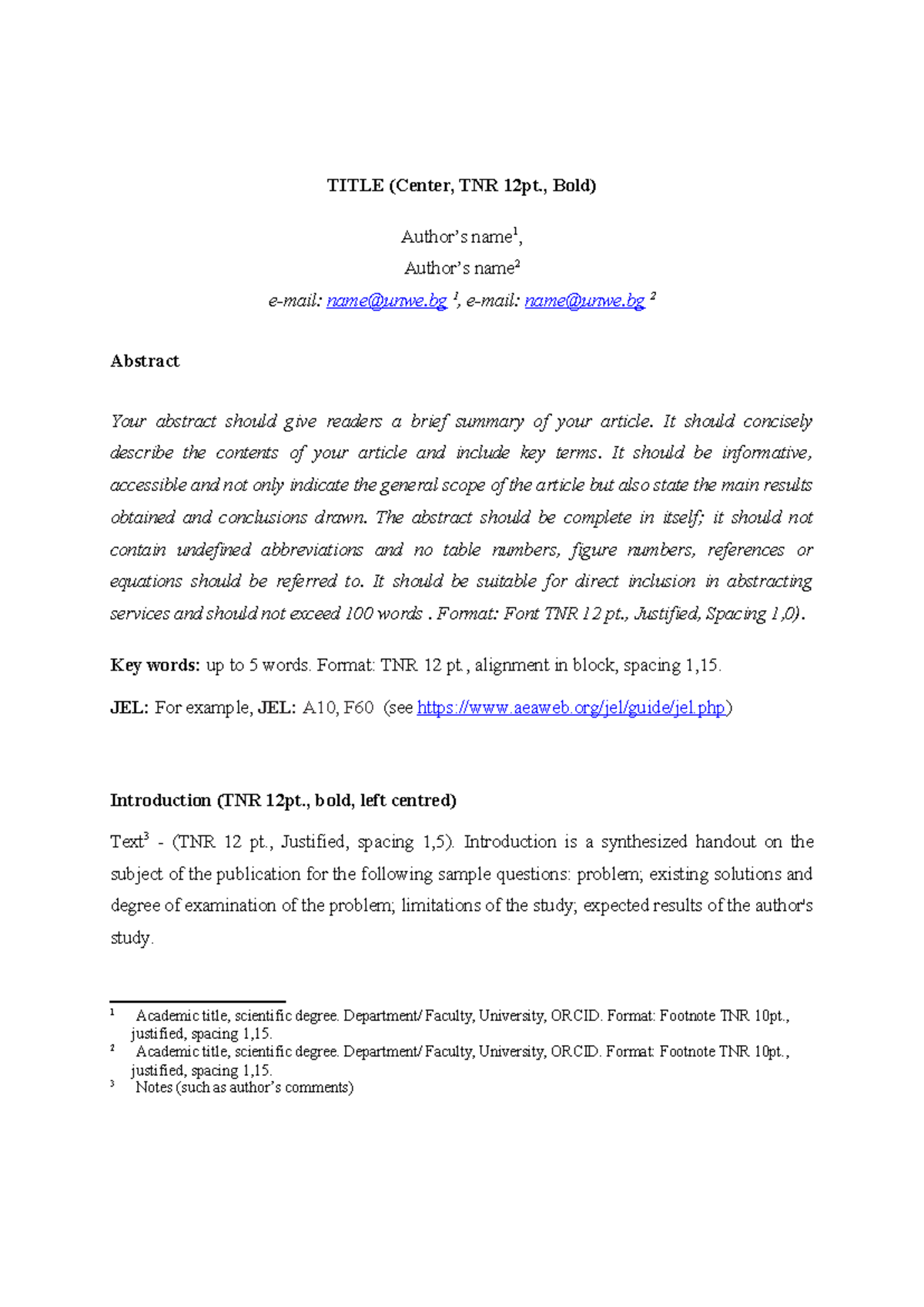 Template for Academic Papers (31ca4) - Studocu