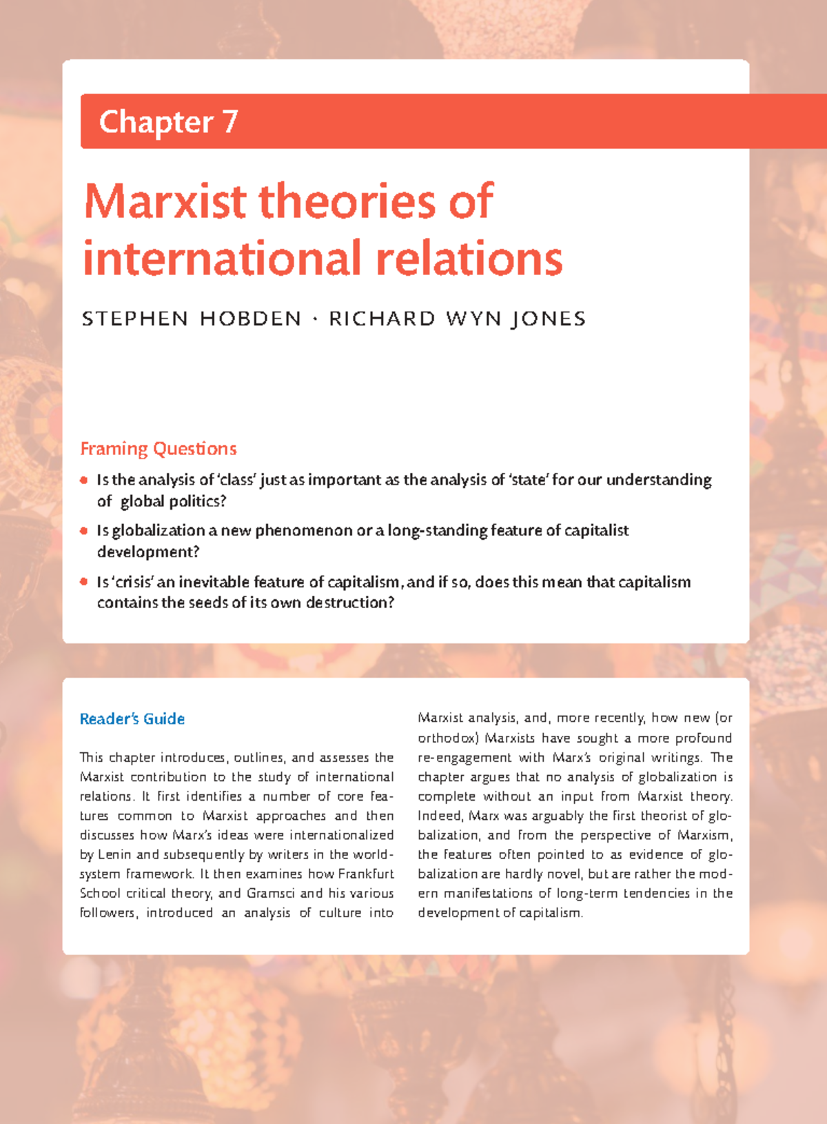 Chapter 7: Marxist Theories of International Relations - An Analysis ...