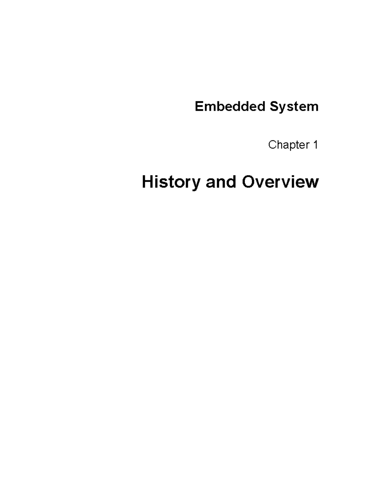 CPE-412-Ch1 - Embedded Systems: History and Overview Notes - Studocu
