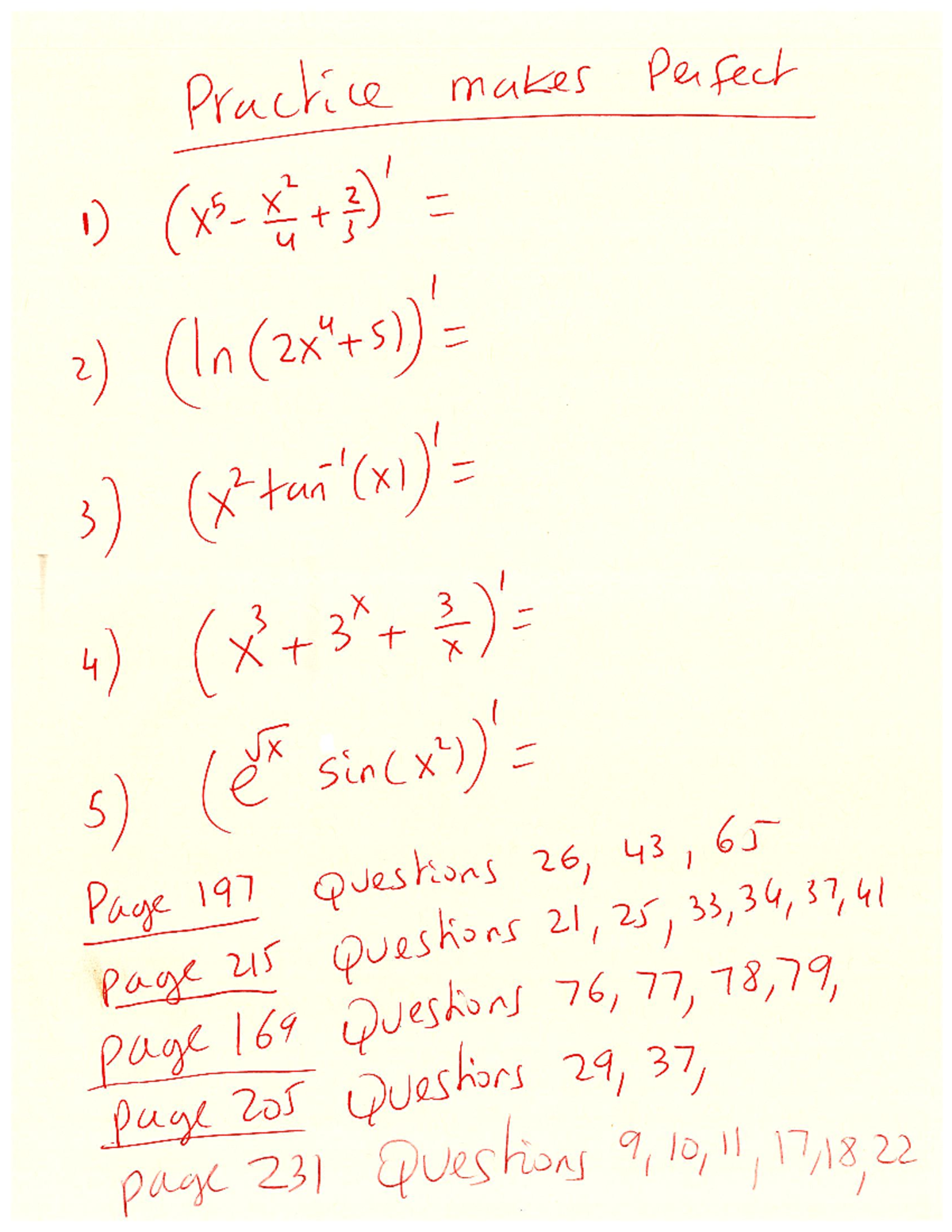 Exam 2 Calculus 1 Extra Practice: Chain Rule & Derivatives - Studocu