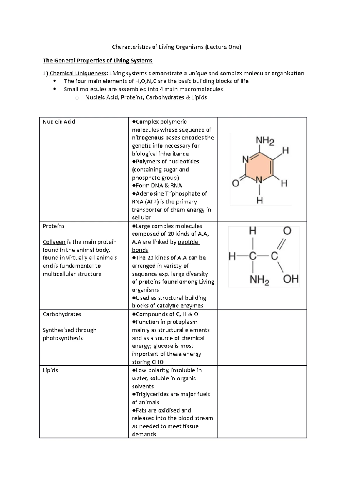 ANS102 Notes - Lecture One – Characteristics of Life Important to note ...