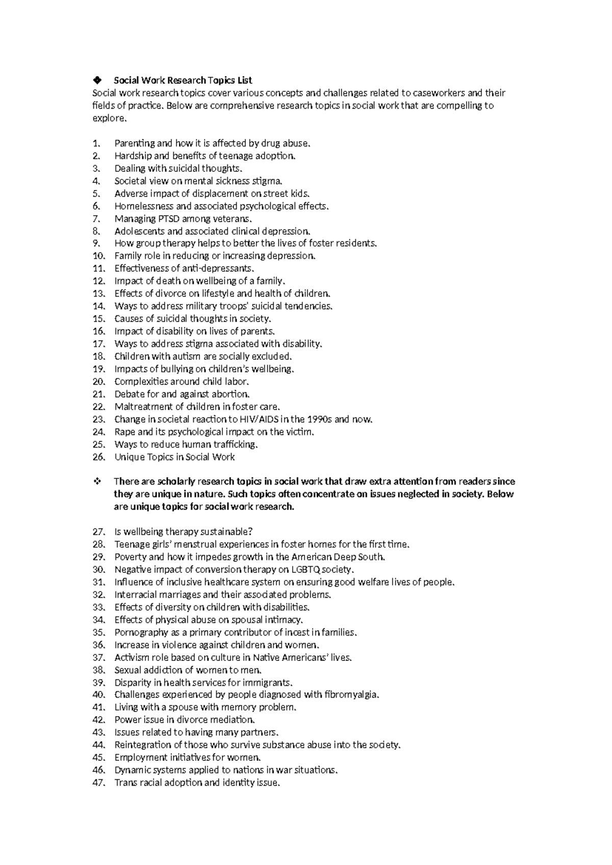 Social Issues Topics List For Students