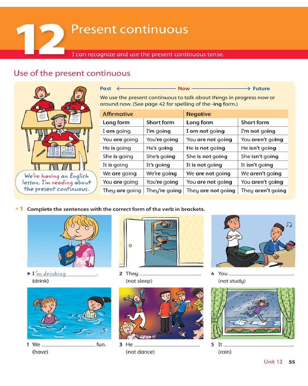 Present Continuous Tense: Usage and Exercises (Unit 12) - Studocu