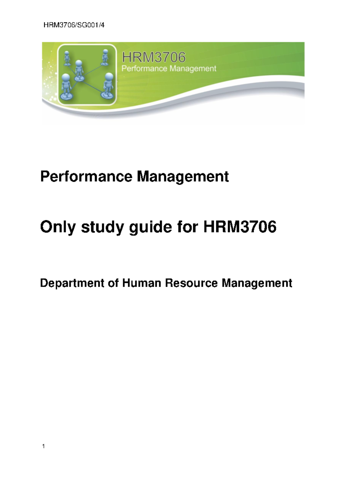 HRM3706 Performance Management Study Guide for Students - Studocu