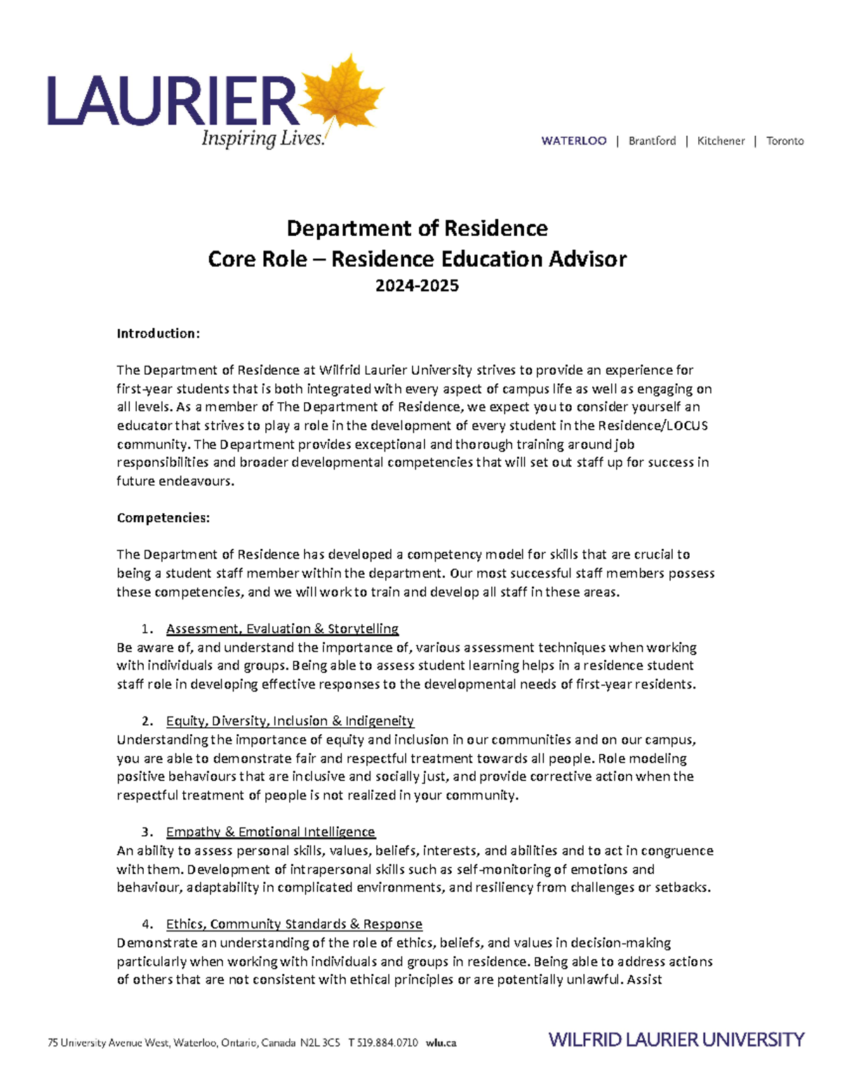 2024-2025 REA Role Responsibilities and Competency Overview - Studocu