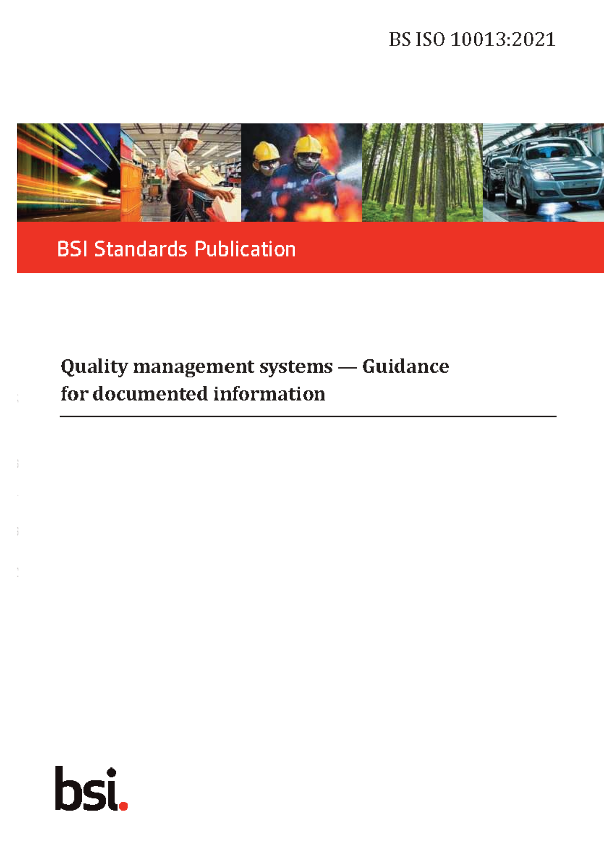 BS ISO 10013:2021 - Guidance on Documented Information in QMS - Document Preview