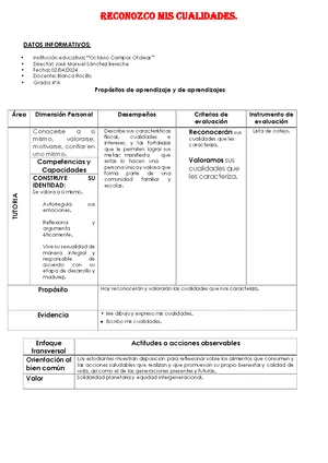 Identidad Personal: Gustos e Intereses en Clase de PS 4°A - Studocu