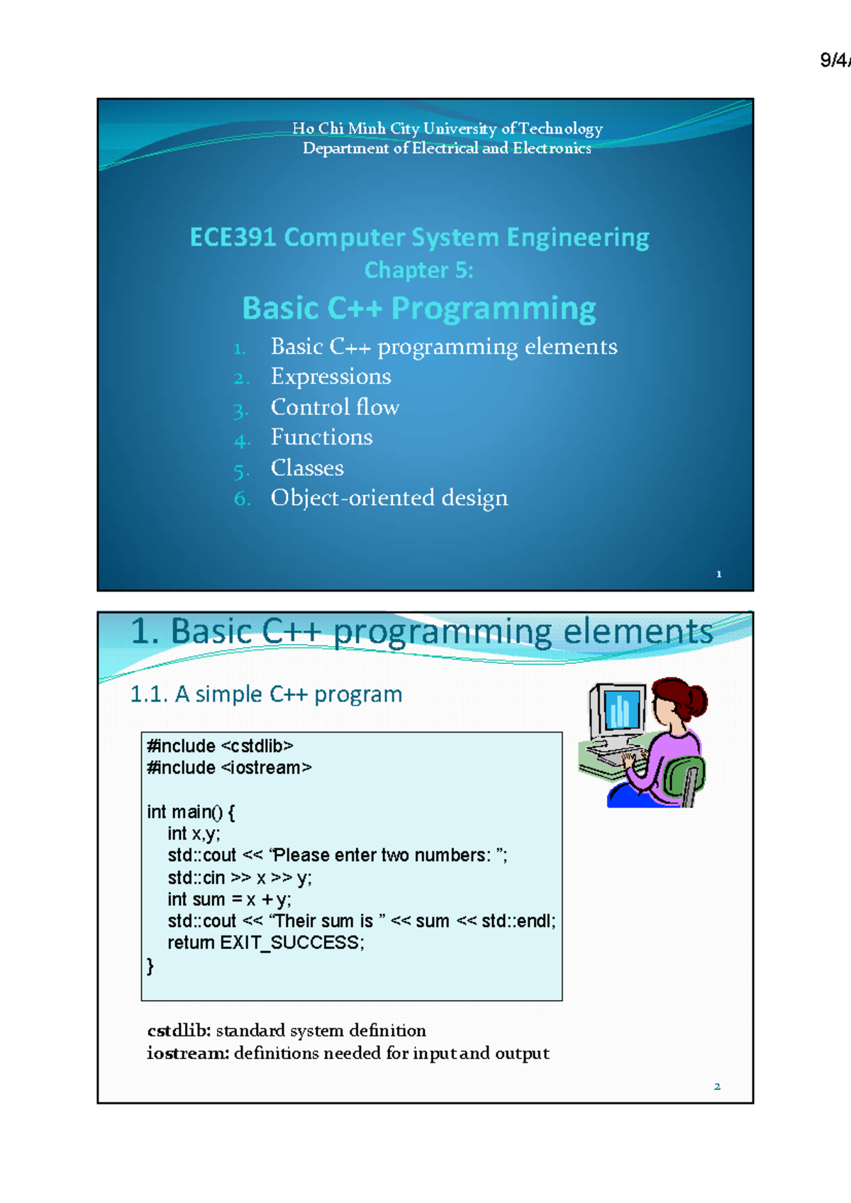 ECE391 Ch5 Basic C++ Programming - ECE391 Computer System Engineering ...