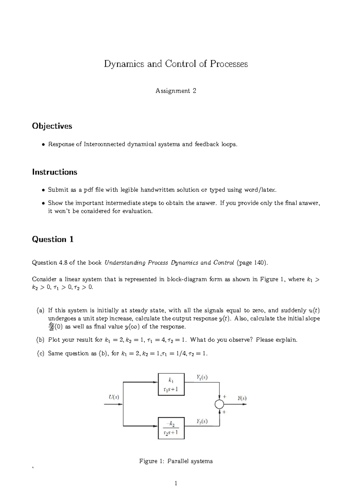Assignment 2 - Feedback Loop Dynamics and Control Analysis PDC ...