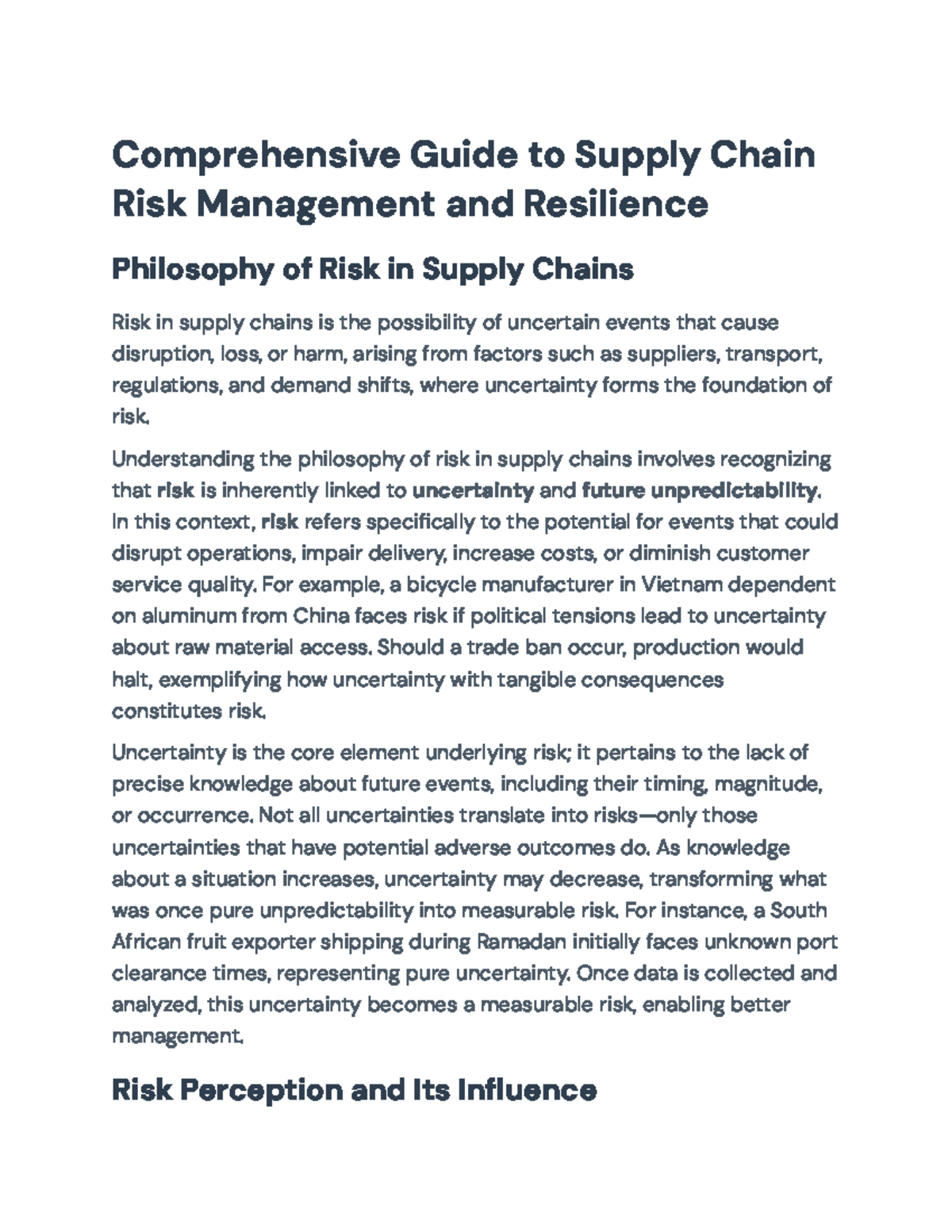 Comprehensive Study on Supply Chain Risk Management & Resilience ...