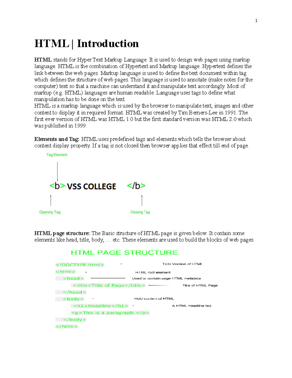 Web Design-1 - HTML | Introduction HTML stands for Hyper Text Markup ...