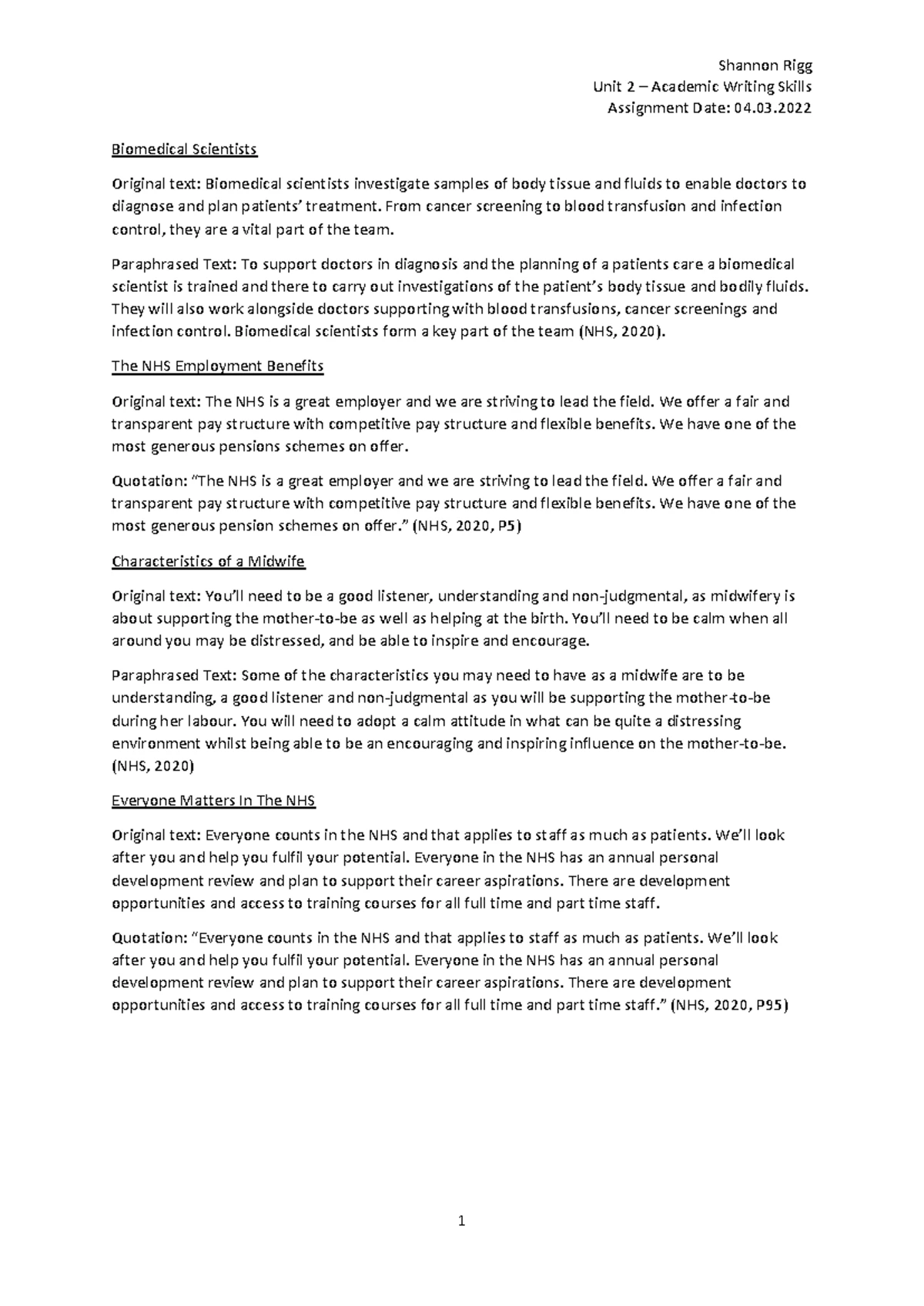 Unit 2 - Academic Writing Skills final - Unit 2 - Academic Writing ...