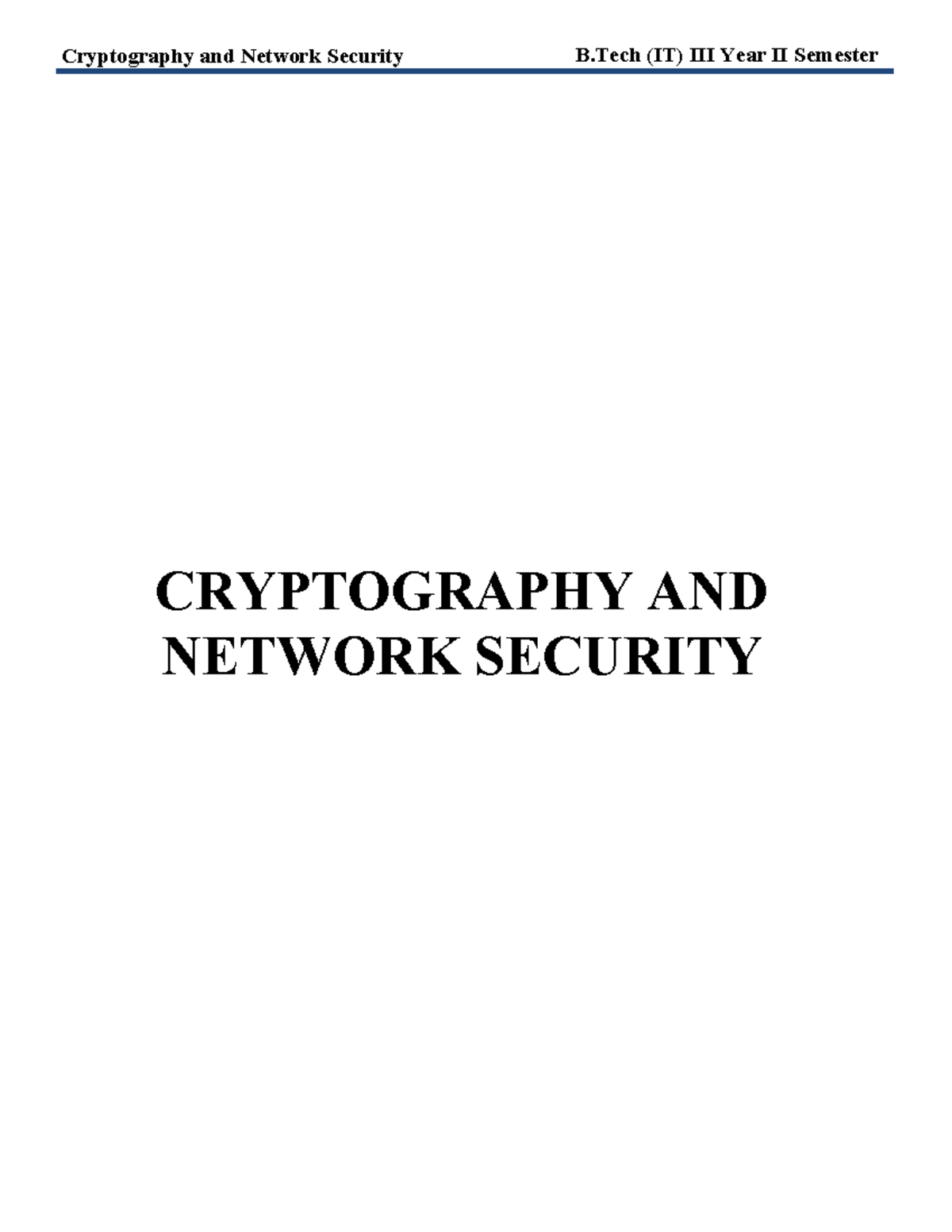 Cryptography and Network Security B.Tech (IT) Year II Sem - Final ...