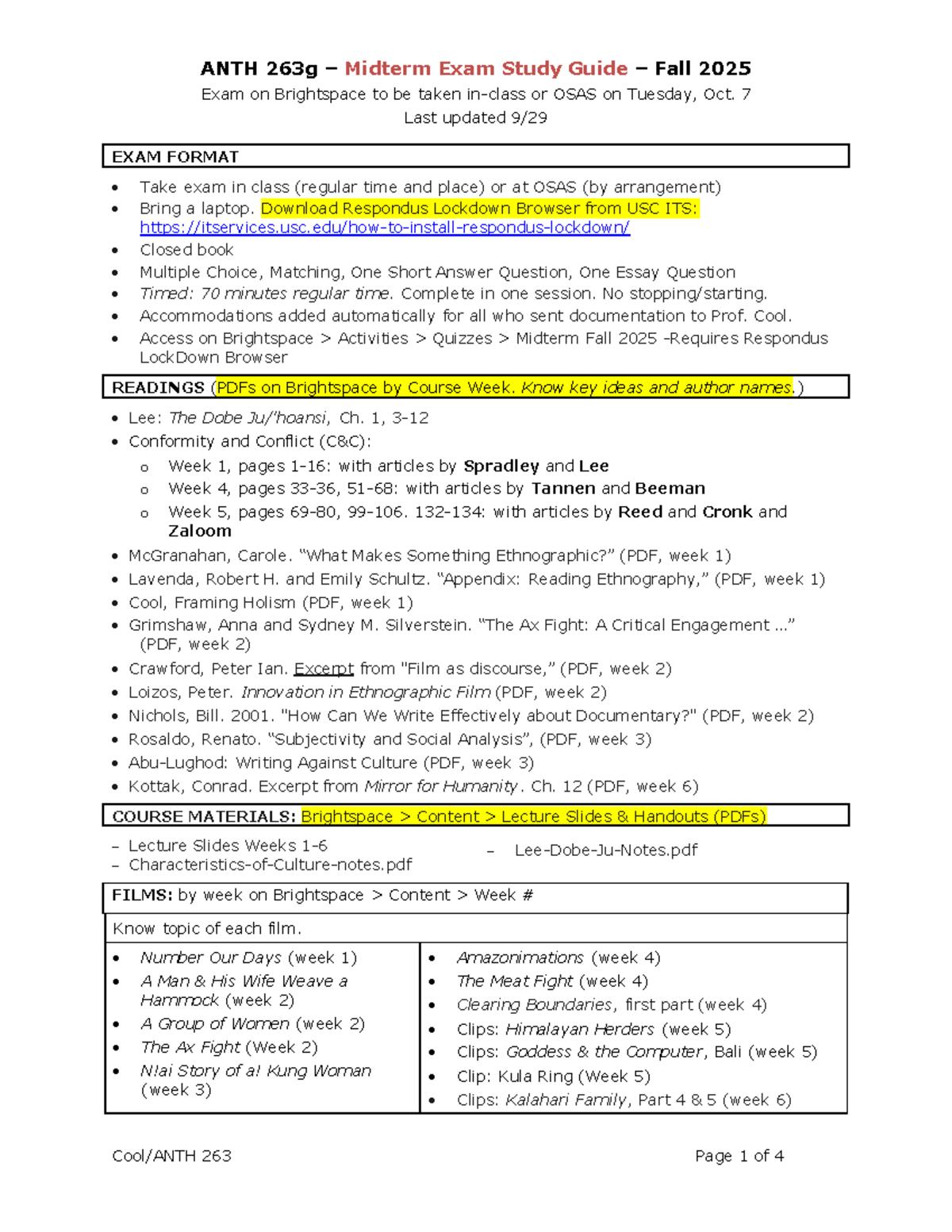 ANTH 263g Midterm Exam Study Guide - Fall 2025 - Studocu
