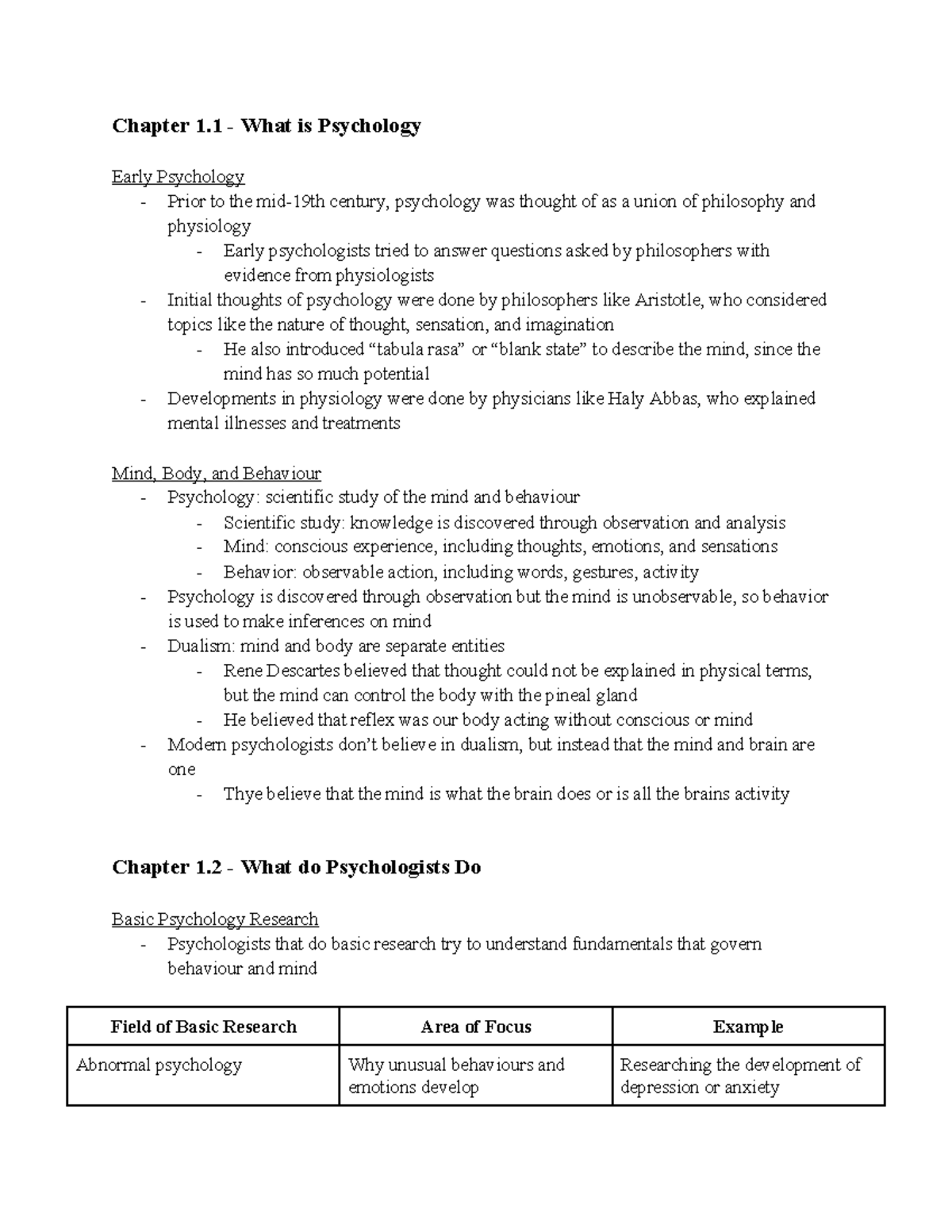 Psychology 101: Chapter 1 Overview and Key Concepts in Psychology - Studocu