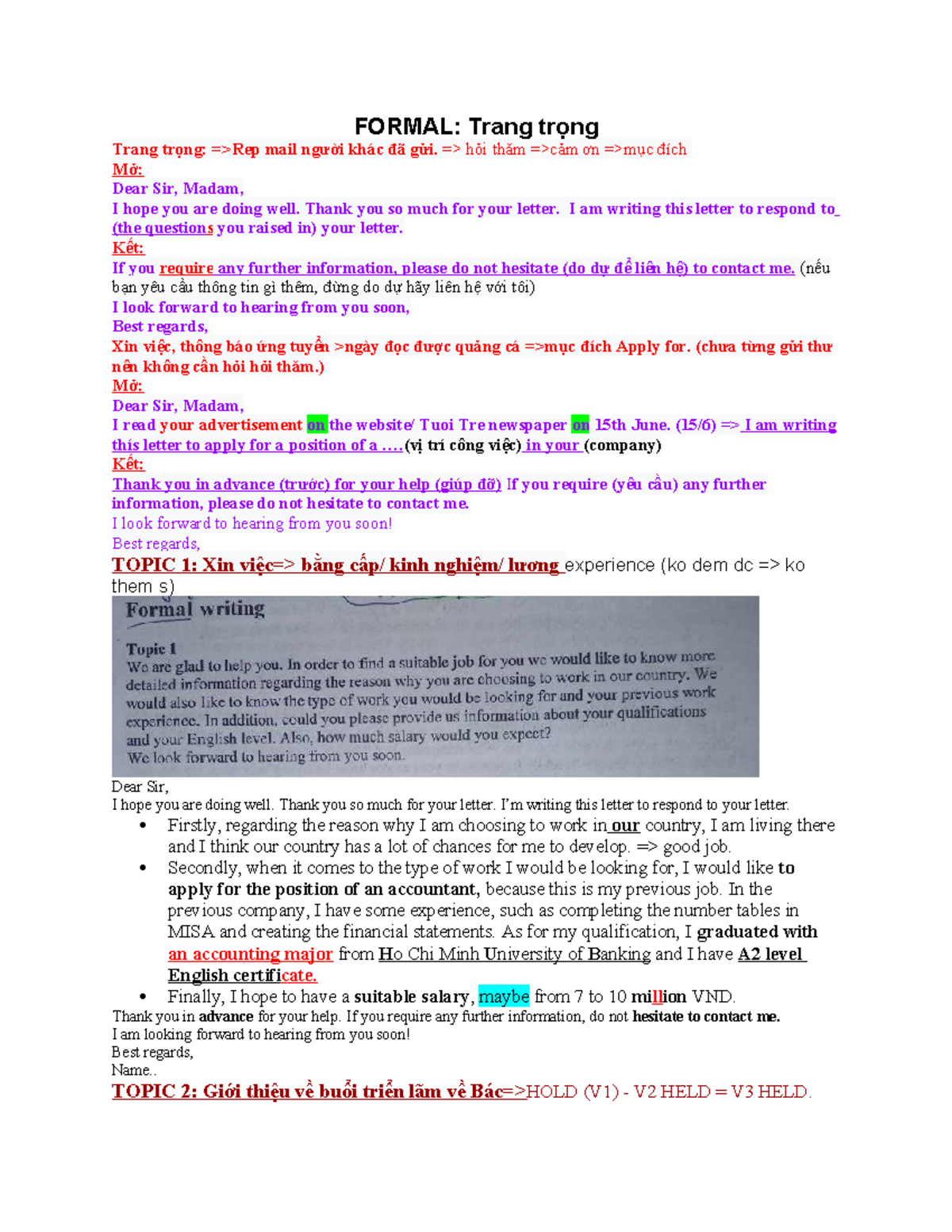 Formal email writing: 14 examples and tips for success - Studocu