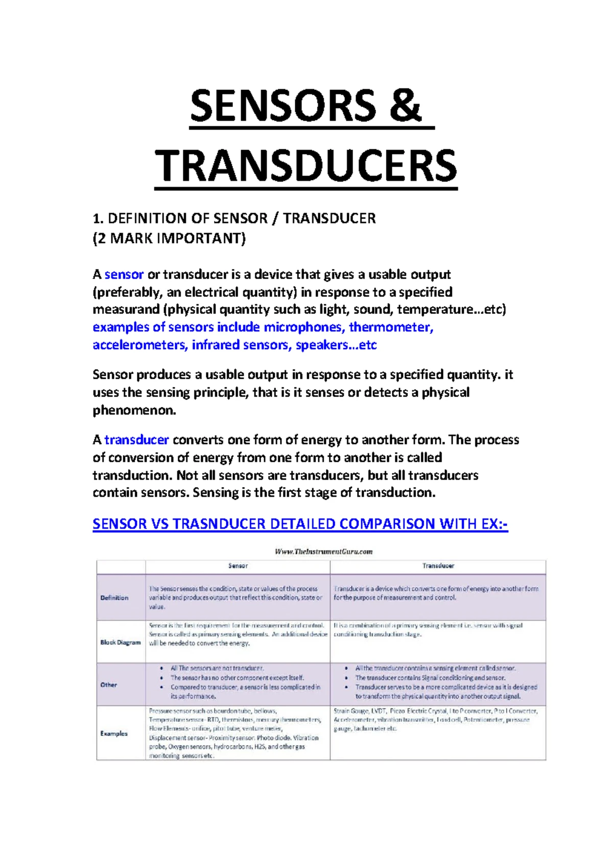 4. Module 4 Notes on Flow and Radiation Transducers - Studocu