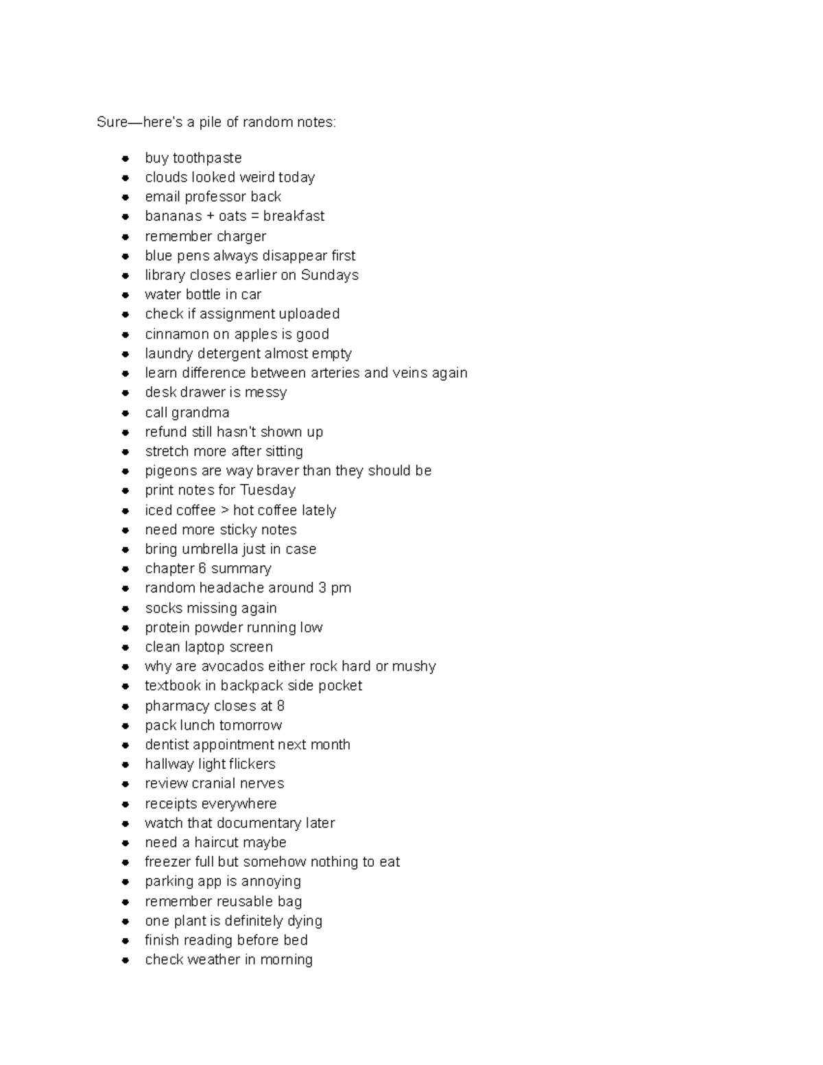 Random Notes and Reminders for Daily Life - Studocu