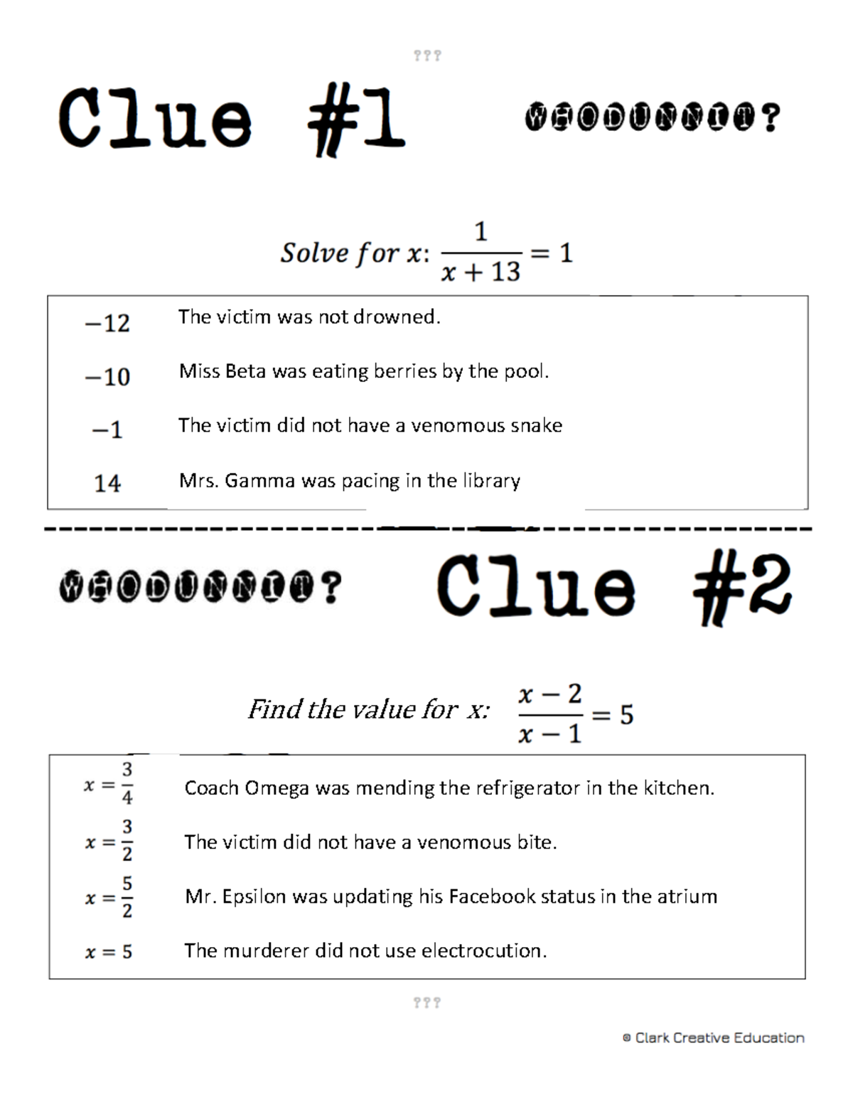 Rational Functions Practice: Clue Analysis for Problem Solving - Studocu