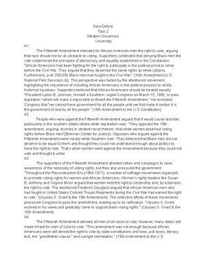 U.S history task 2 - US History: Stories of American Democracy - D Task ...