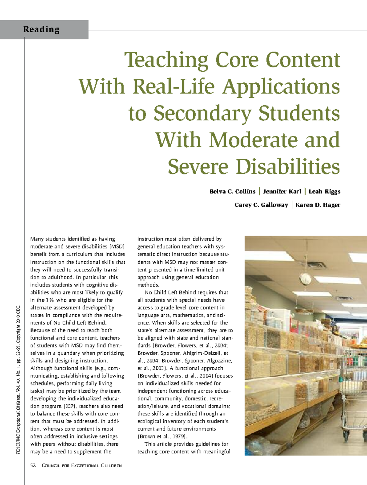 Teaching Core Content with Functional Applications for Students with ...