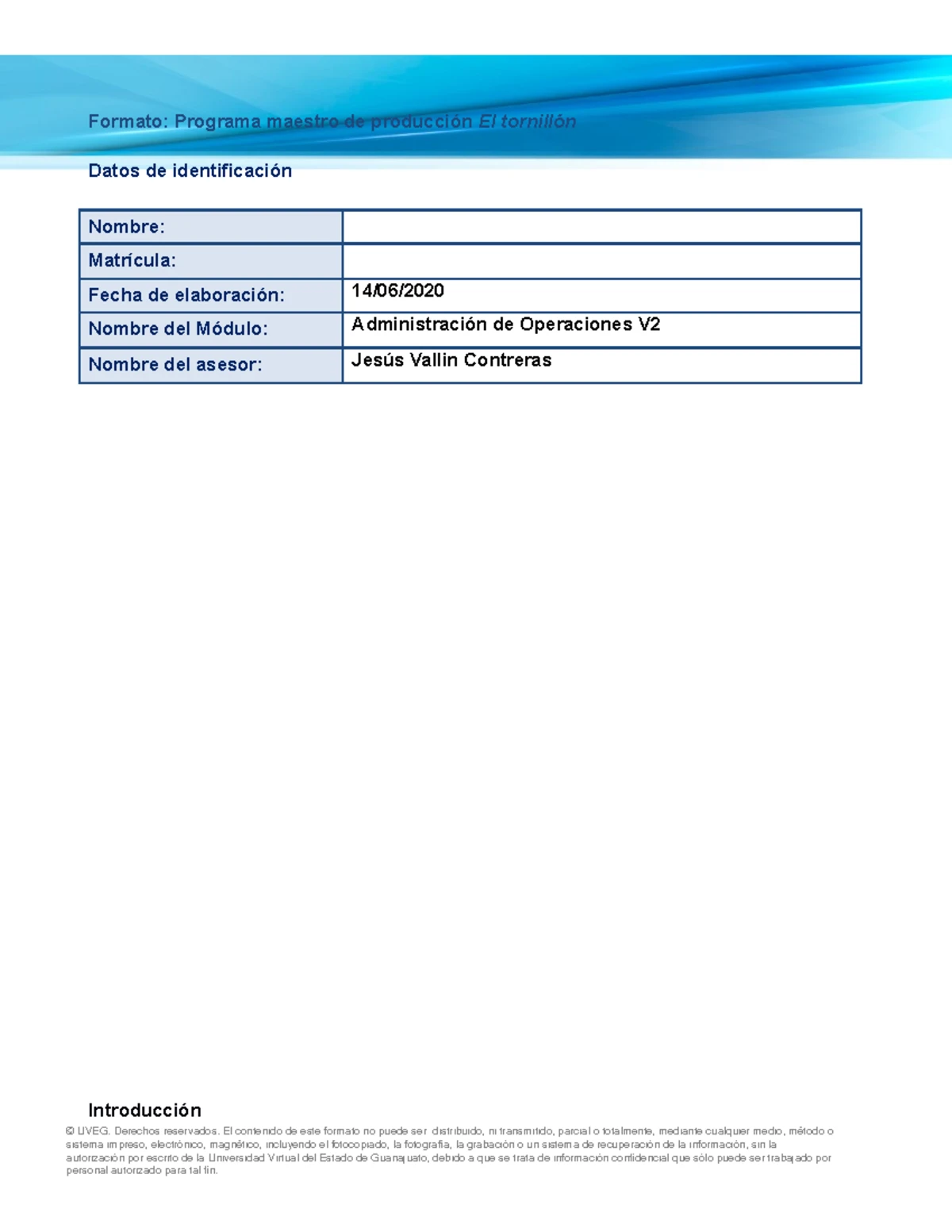 MPS 19016446 Formato de Administración de Operaciones para AudioSonik ...