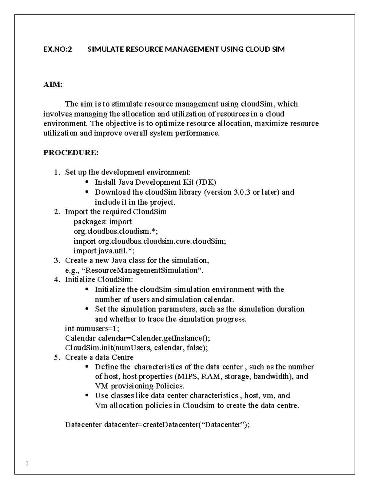 EX.NO:2 & 3 - Simulate Resource Management & Log Forensics Using ...