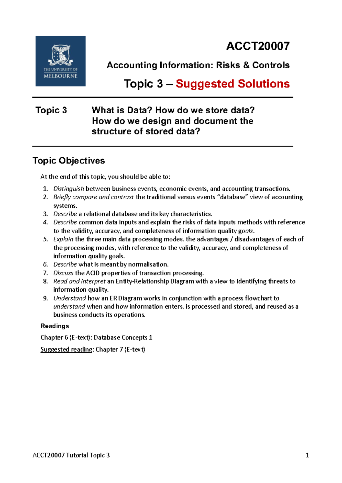 ACCT2000 7 Tutorial Topic 3 - Suggested Solutions - ACCT Accounting ...