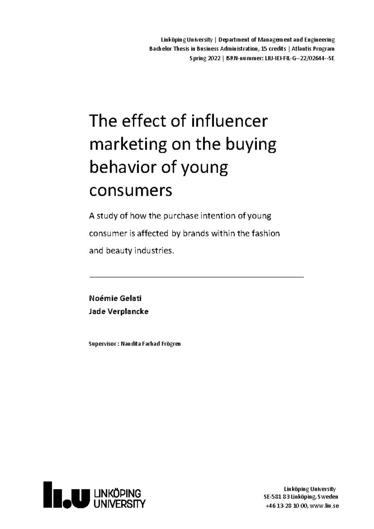 Influencer Marketing and Young Consumers: Impact on Buying Behavior ...