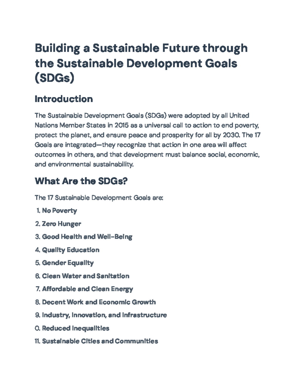 Sustainable Development Goals (SDGs): Challenges and Strategies for ...