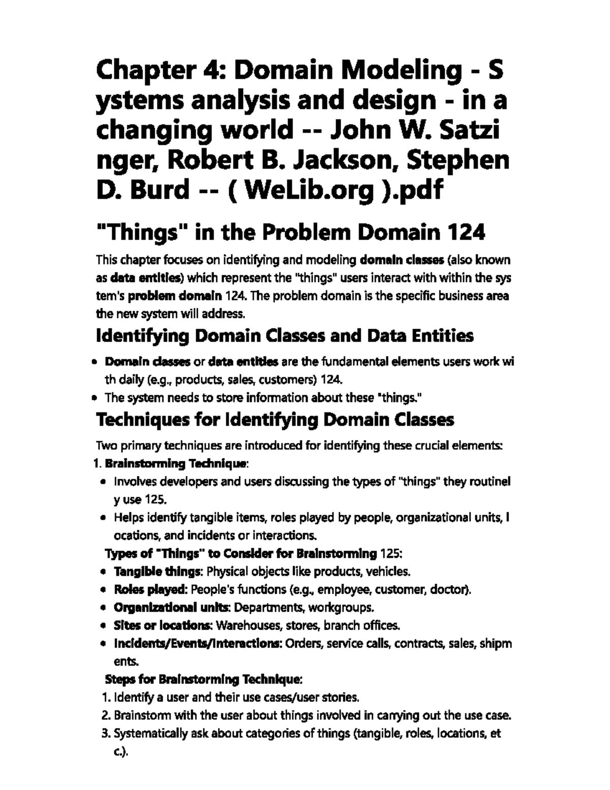 Chapter 4: Domain Modeling in Systems Analysis & Design - Studocu