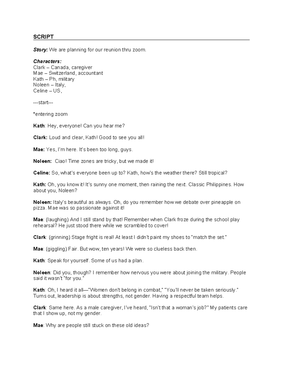 Script-for-today - Jahahahjaususue - SCRIPT Story: We are planning for ...