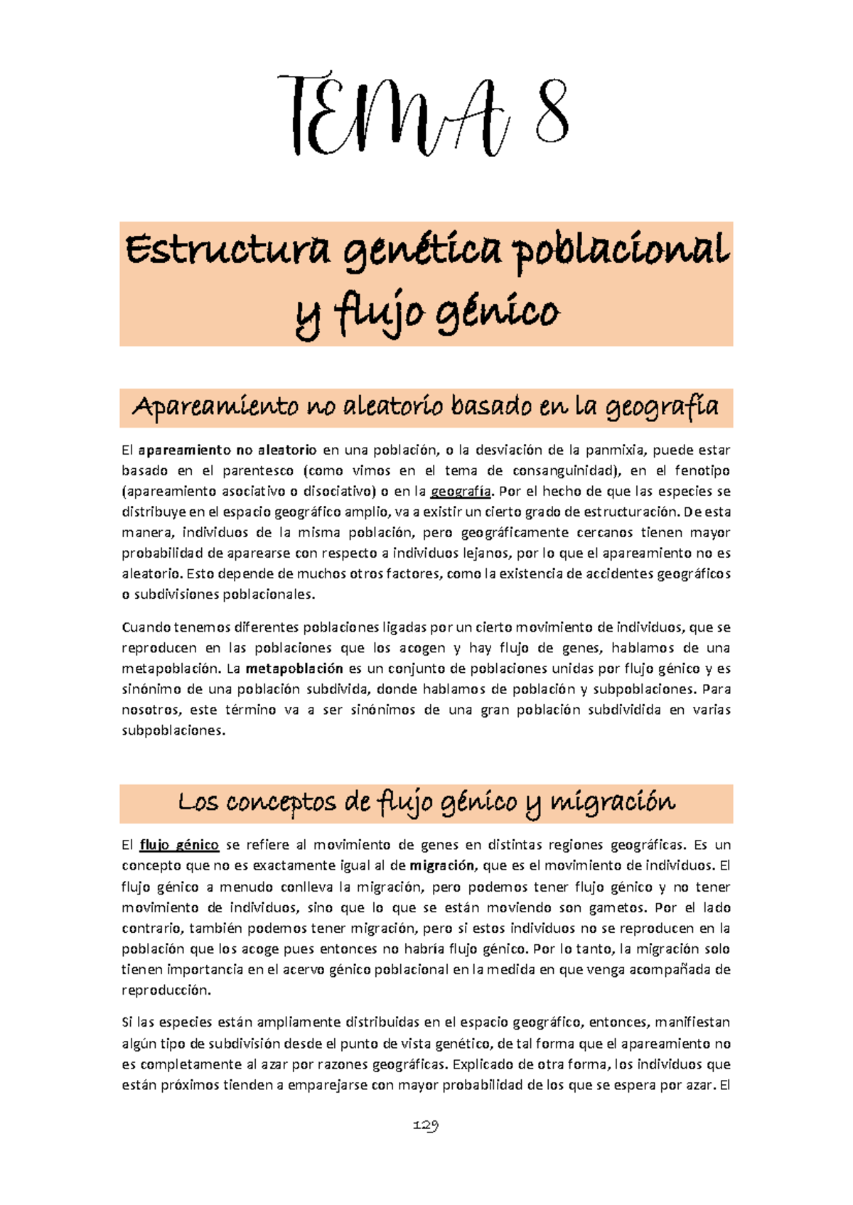 TEMA 8: Estructura Genética Poblacional y Flujo Génico en Evolución ...