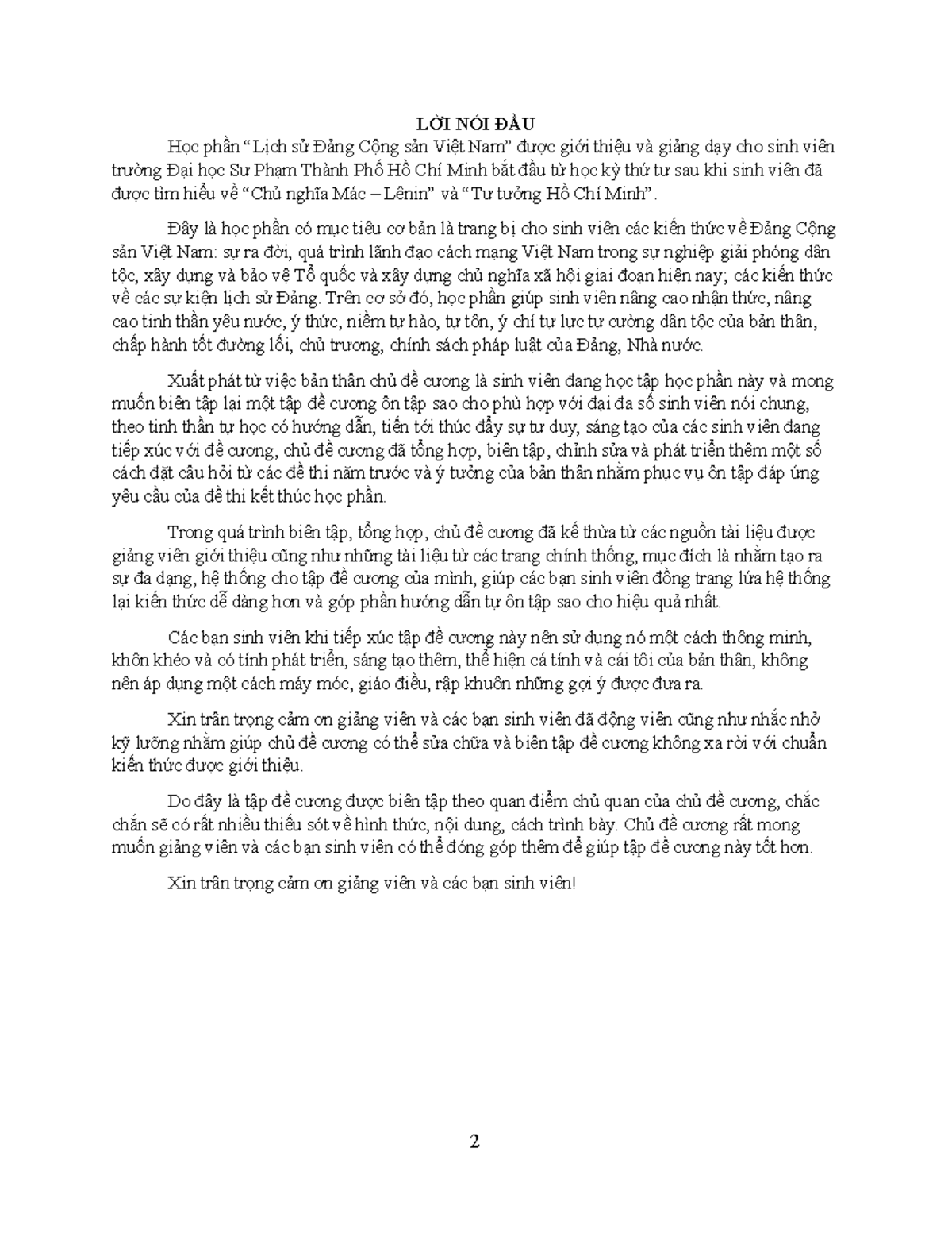 Đề cương ôn tập Lịch sử Đảng Cộng sản Việt Nam LSD 23-24 - Document Preview
