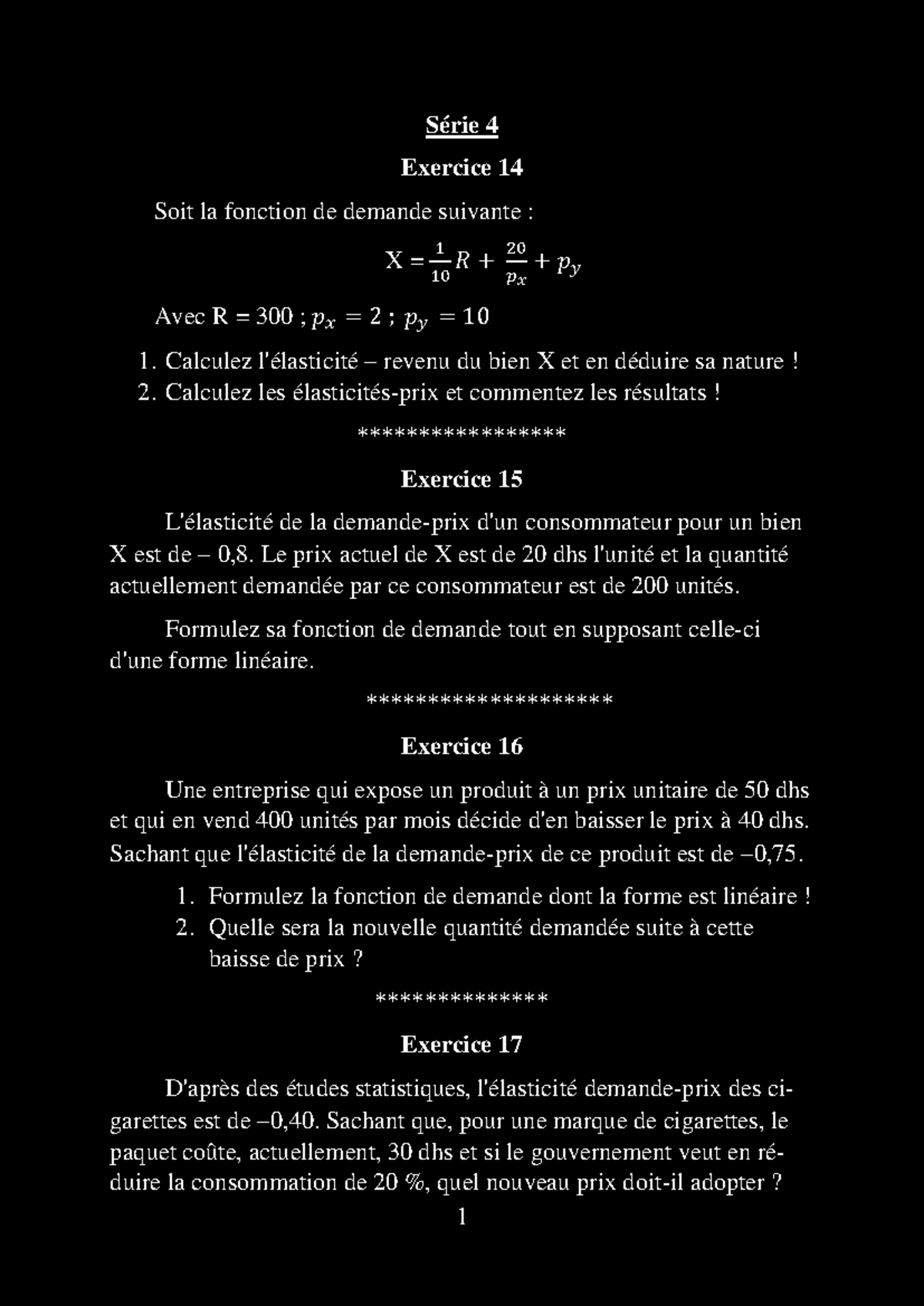 Analyse des exercices de Microconomie - Licence 1 Economie-Gestion -  Studocu