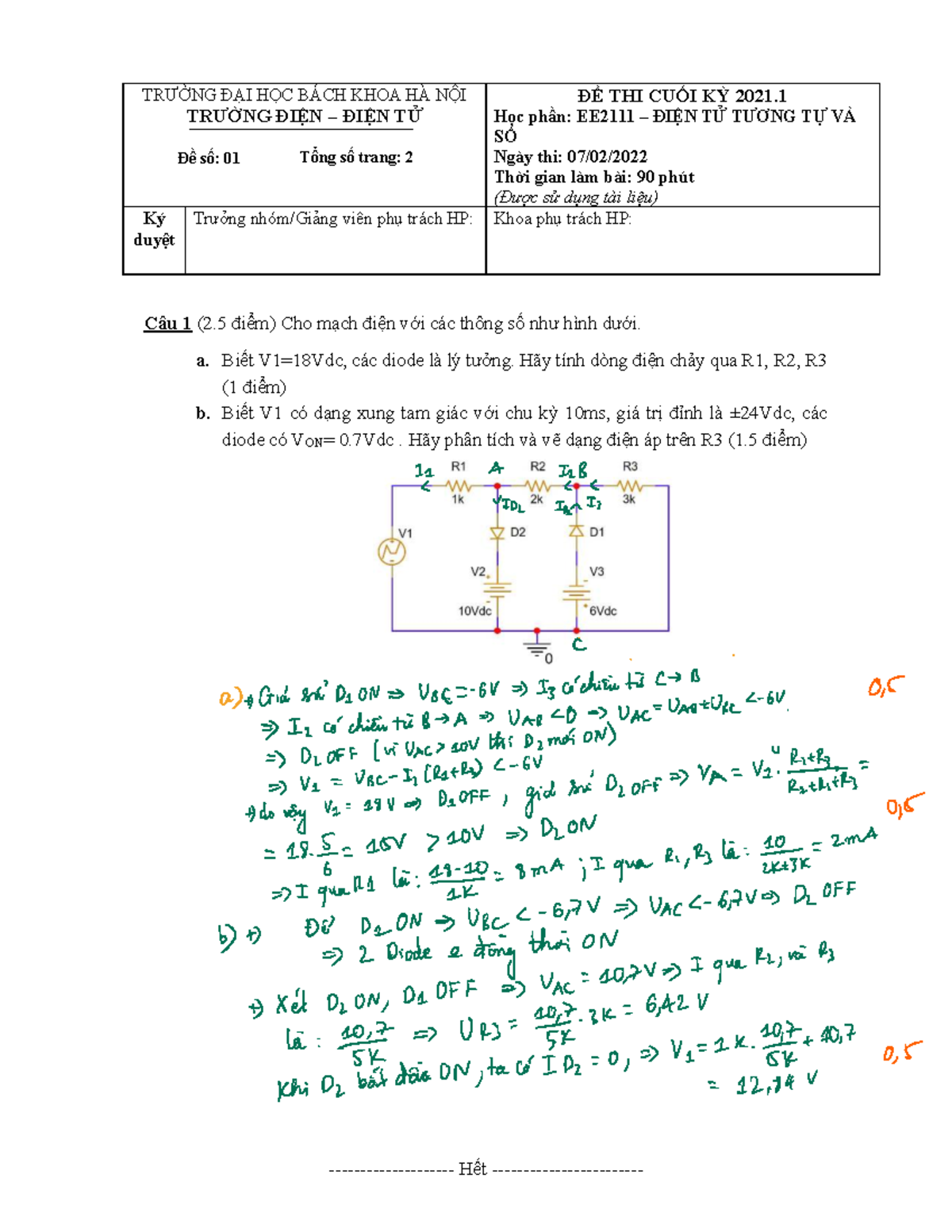 2021-1 EE2111 Final Exam Study Notes - Studocu