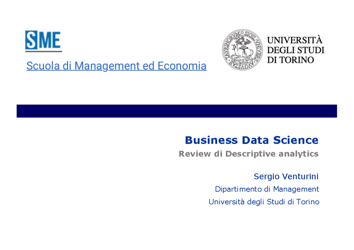 BDS 1 - Business Data Science Descriptive Analytics Review 2023-2024 ...