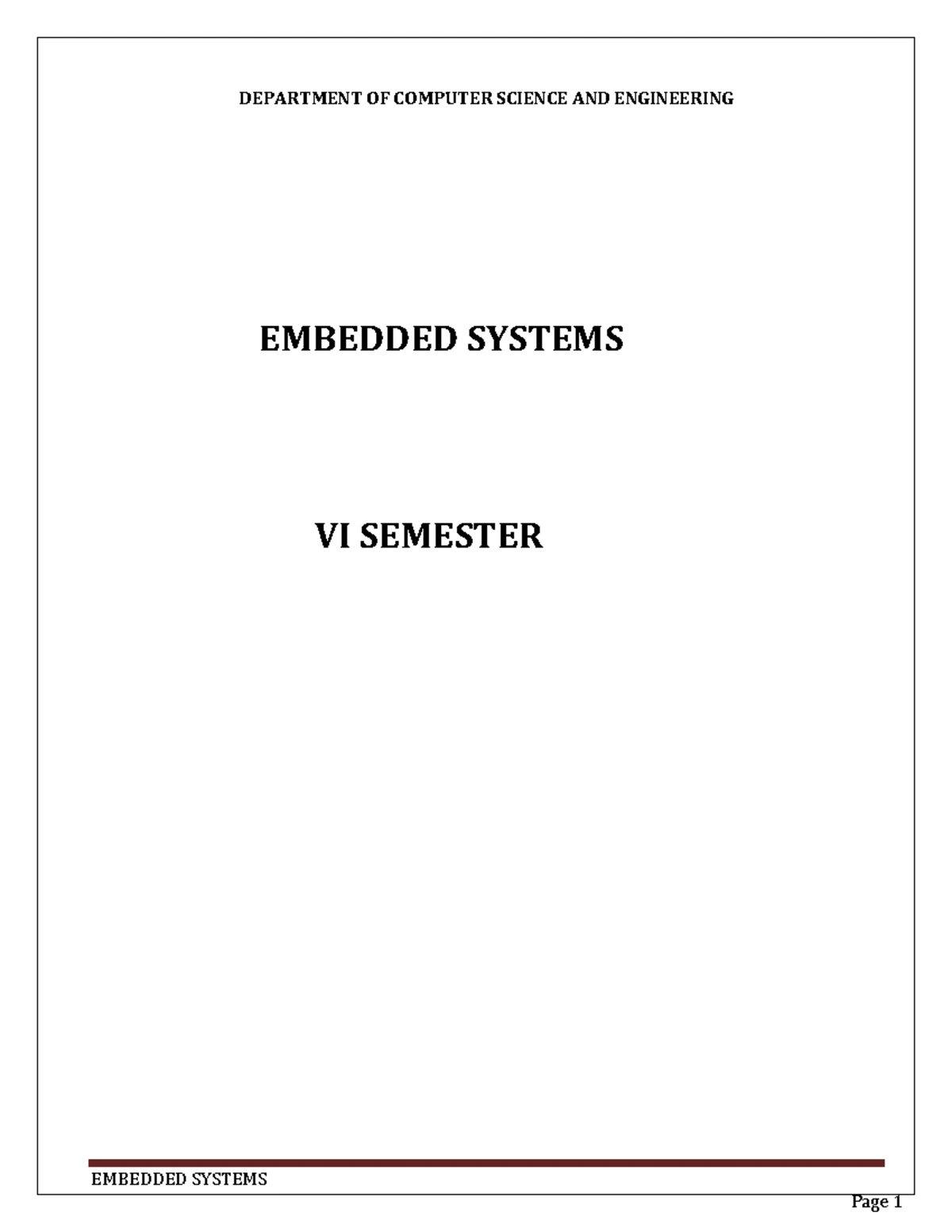 ES(U3) - EMBEDDED SYSTEMS LECTURE NOTES - EMBEDDED SYSTEMS UNIT- III ...