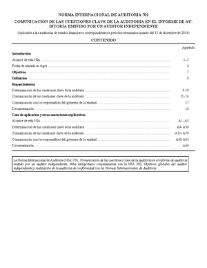 NIA 710 y 720 - NIAS - NORMA INTERNACIONAL DE AUDITORÍA 710 INFORMACIÓN ...