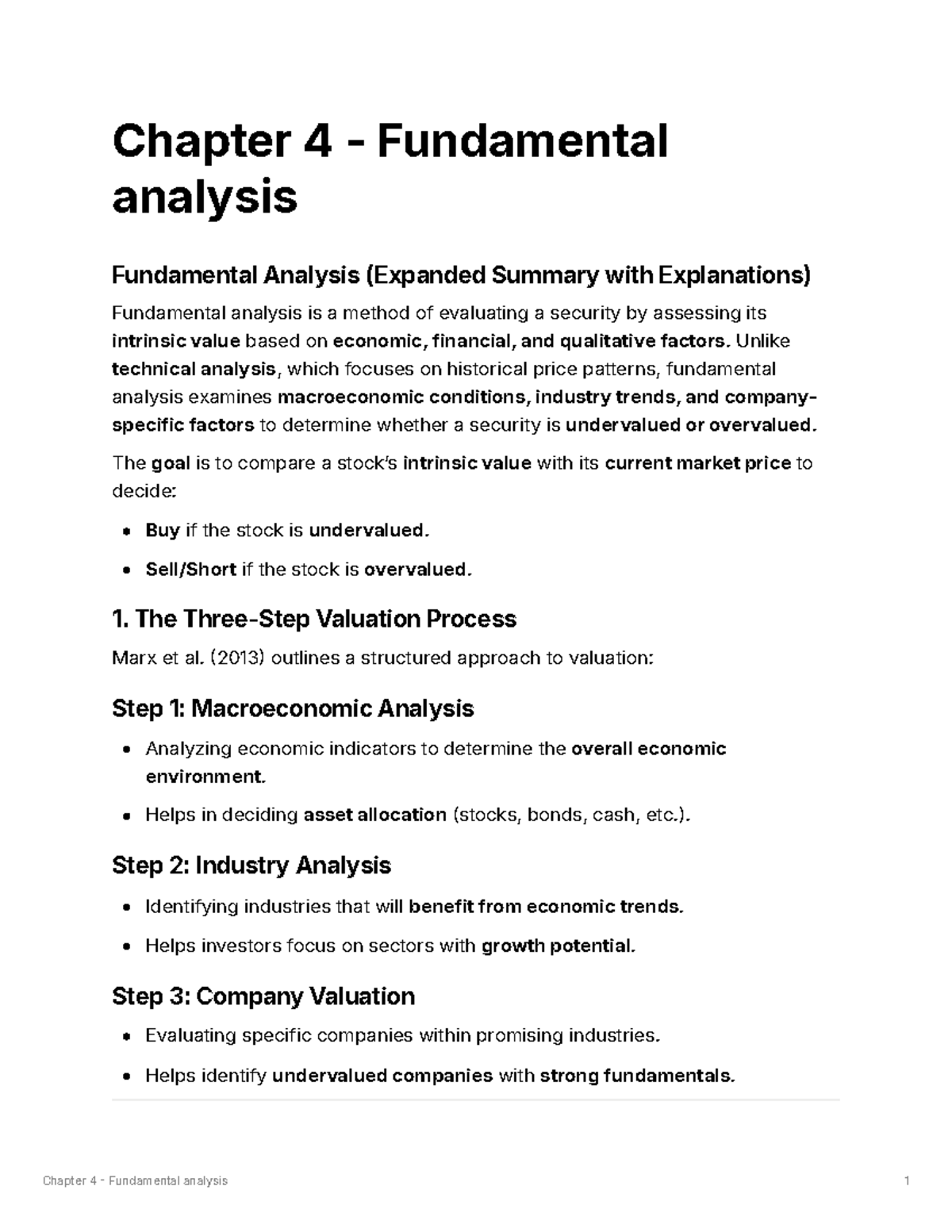 Chapter 4 - FRM - Chapter 4 - Fundamental analysis Fundamental Analysis ...