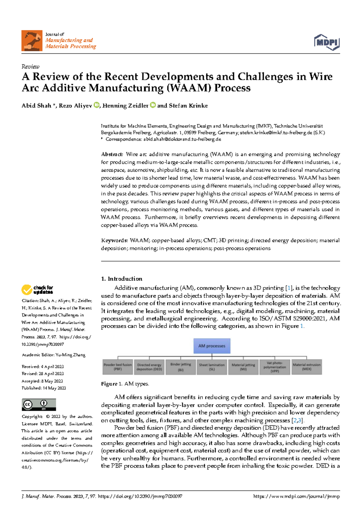 A Review of Recent WAAM Developments and Challenges in Manufacturing ...