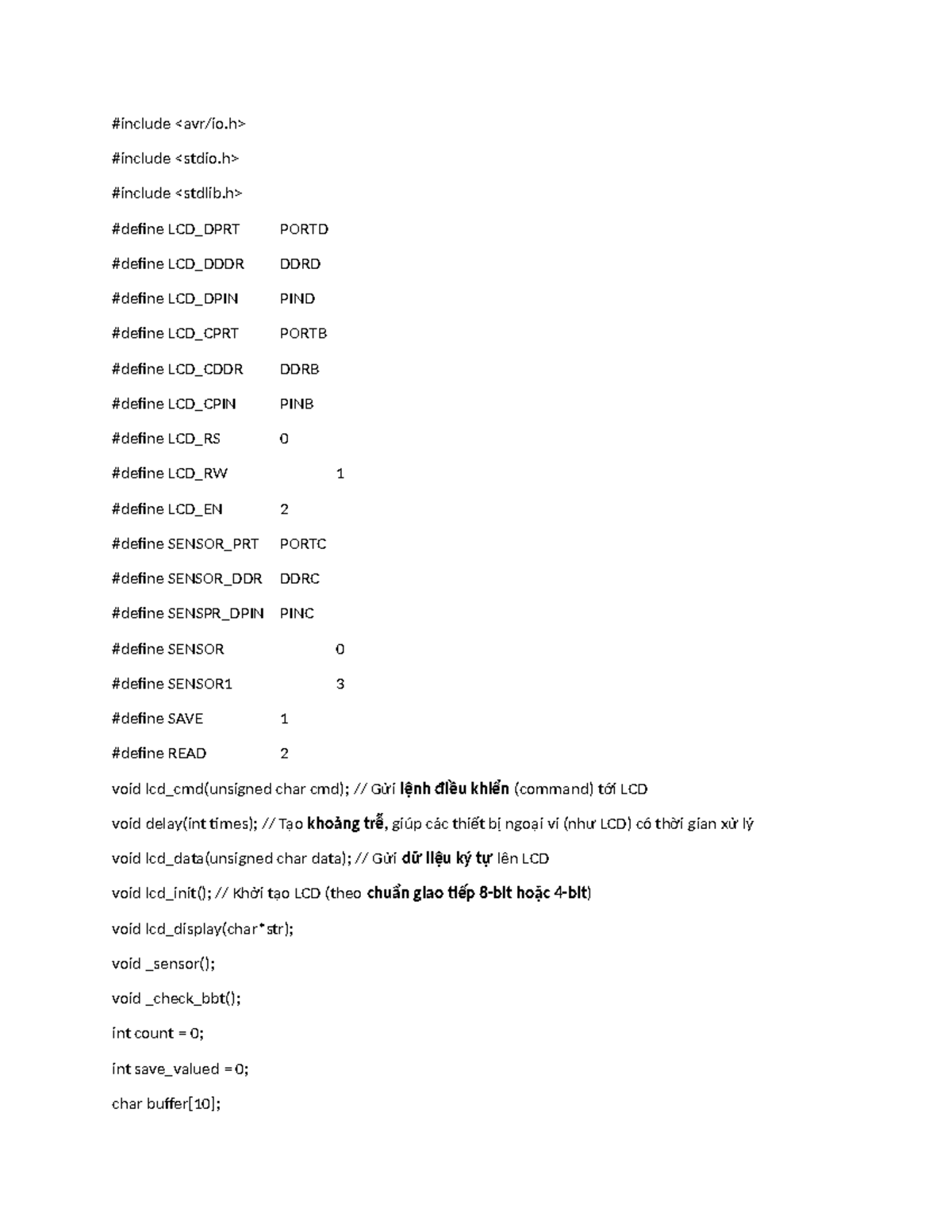 AVR LCD Control Code for Sensor Counting System - Studocu