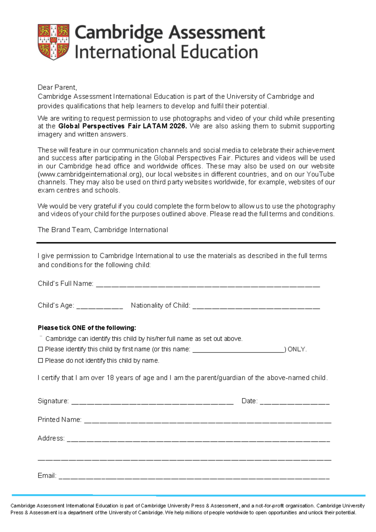 CIE Image Consent Form for Students - GPFair 2026 - Studocu