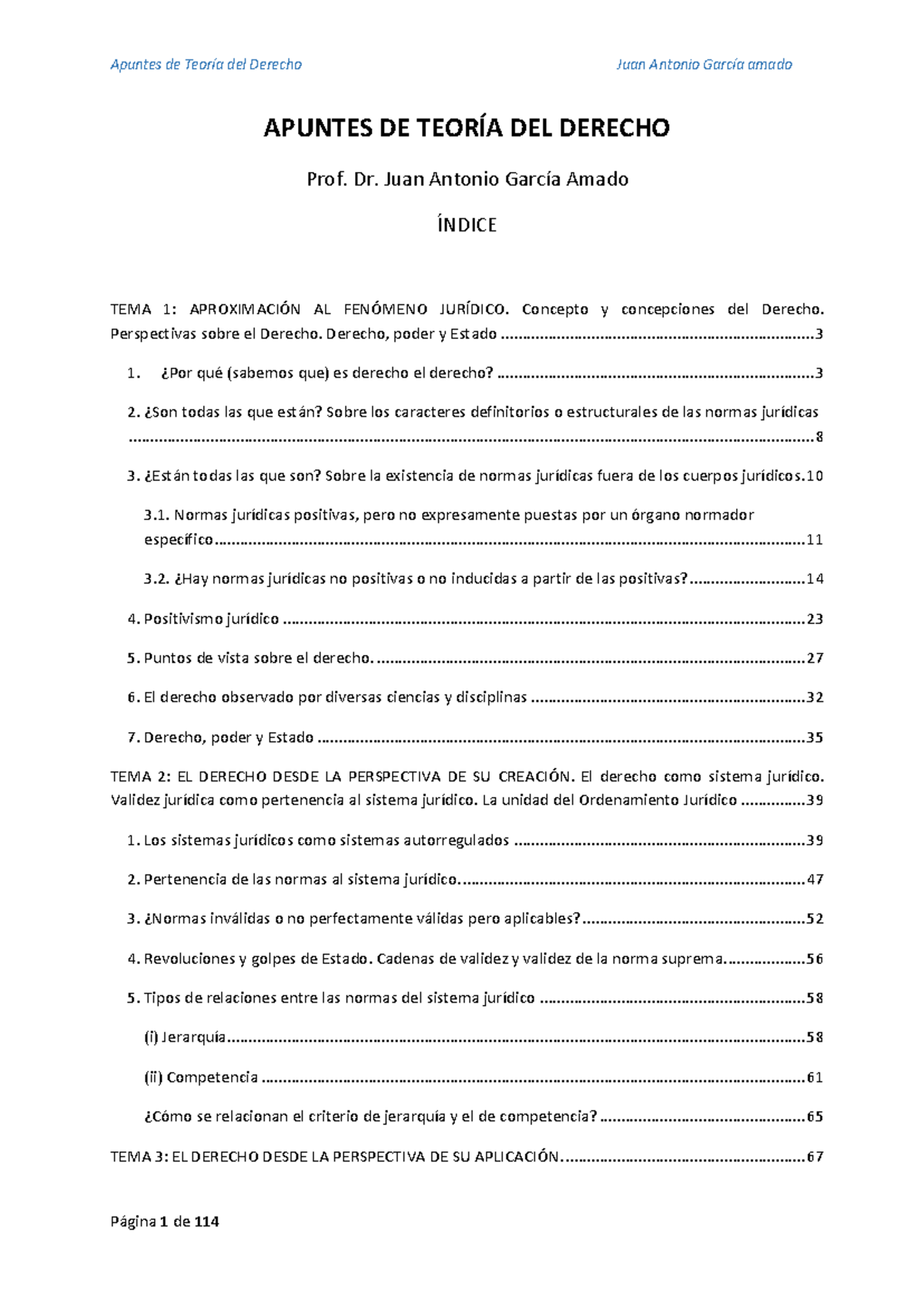 Apuntes de Teoría del Derecho (Curso: Teoría del Derecho) - Prof. Juan ...