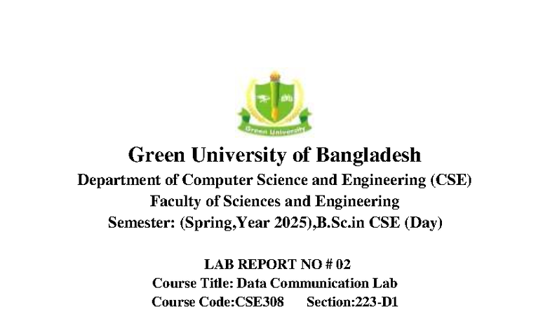 CSE308 Data Communication Lab Report 02: Bit Stuffing Implementation ...